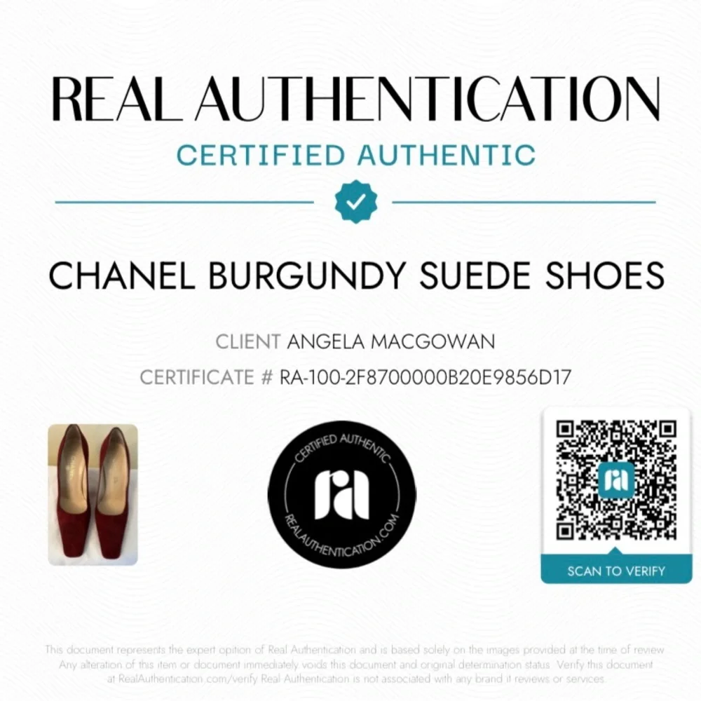 CHANEL Burgundy Suede Pointed-Toe Pumps